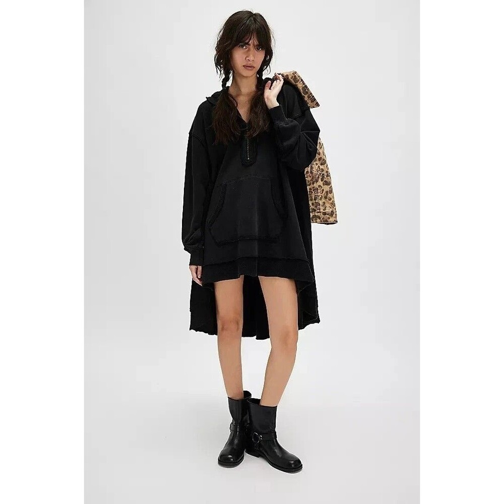 Free People North Sweatshirt Hoodie Tunic Top Oversized Slouchy Cotton L 287362